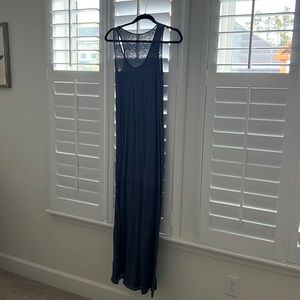 Velvet tank dress with gauzy bottom